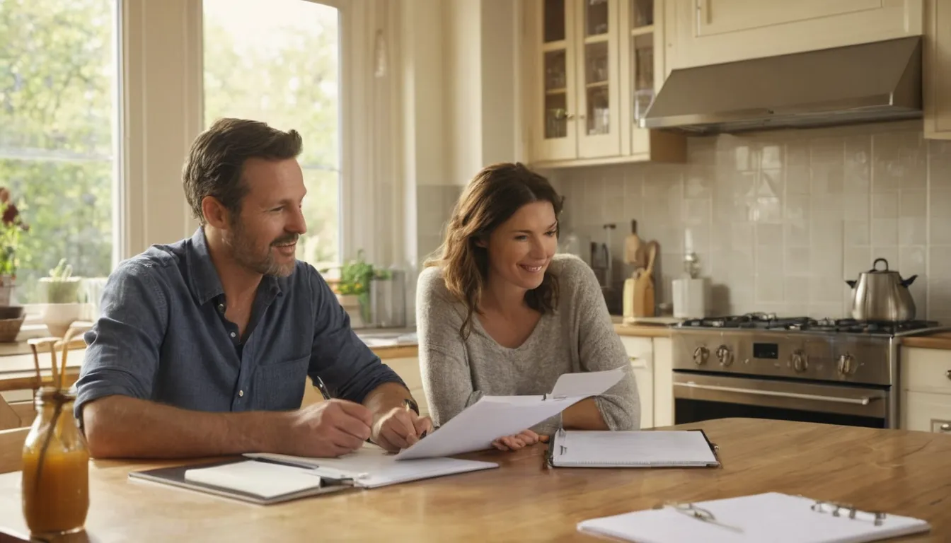 A provider reviewing a written quote with a homeowner at a kitchen table
